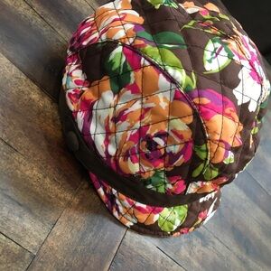 Vera Bradley Floral Quilted Cap - Brown and Pink one size soft